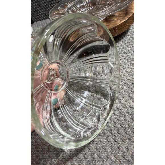 Anchor Hocking Colonial Knife & Fork Glass Butter Dish with lid - Picture 4 of 6